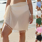 Damen luftiger Strandsarong mit bunten Fransen R&B