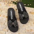 Damen Badesandalen mit elegantem Schleifen-Design und rutschfester Sohle R&B