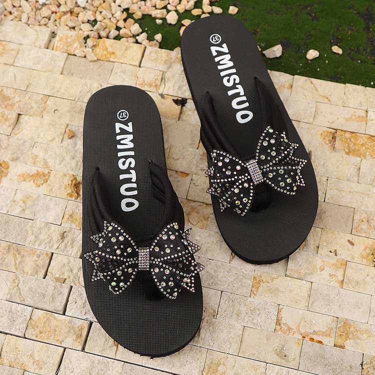Damen Badesandalen mit elegantem Schleifen-Design und rutschfester Sohle R&B