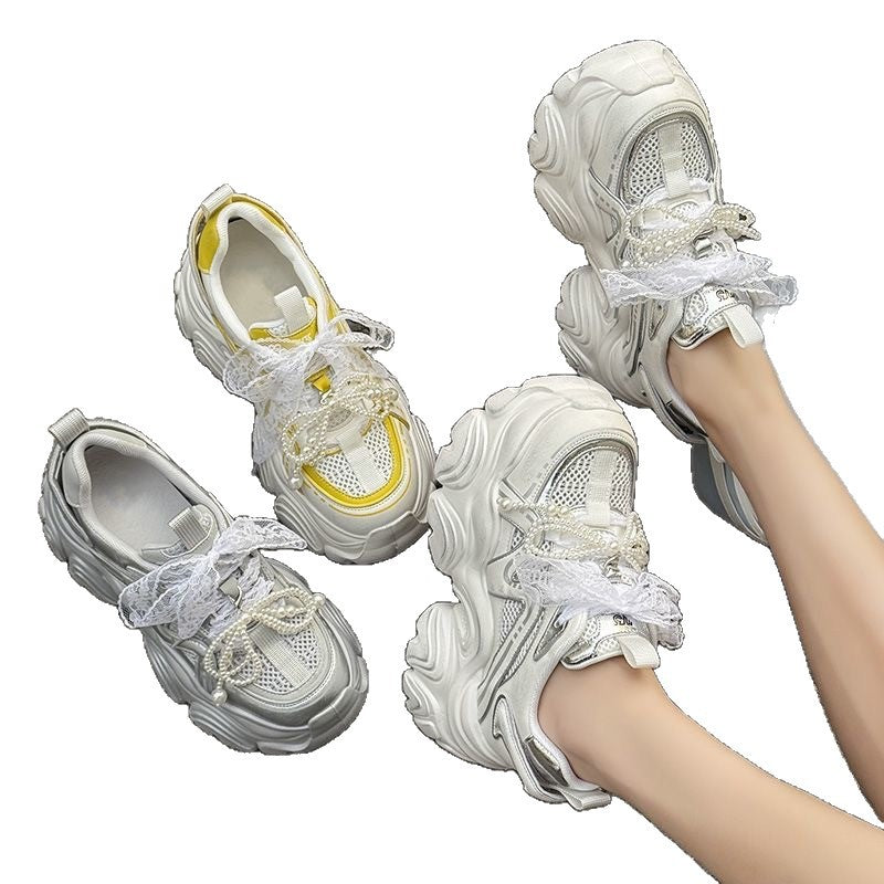 Damen Sportliche Chunky Sneakers mit reflektierenden Elementen