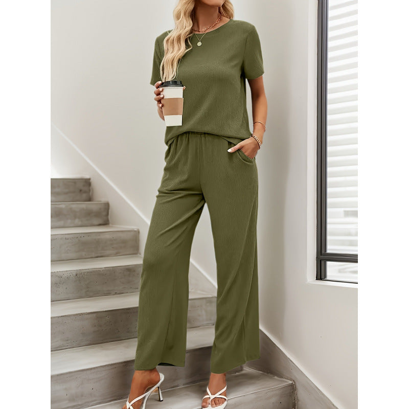 Damen Kurzarm-Overall mit Rüschendetails und Bindegürtel R&B