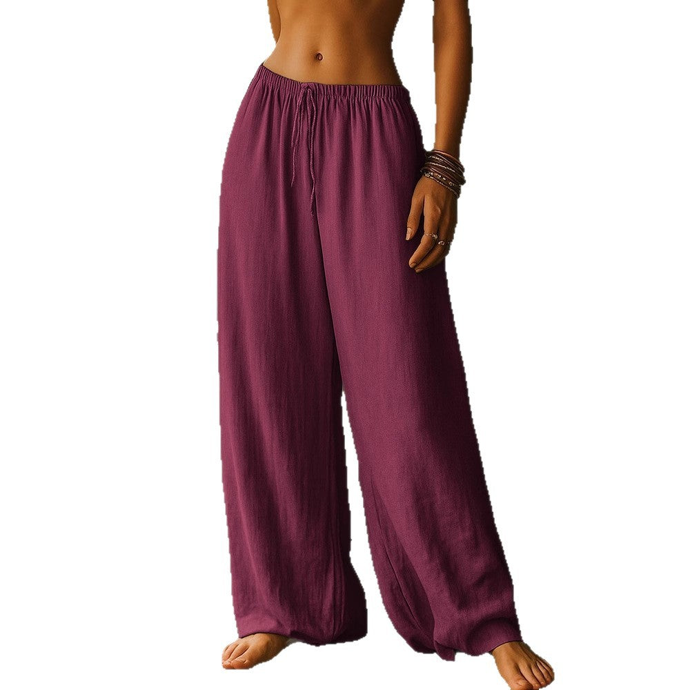 Damen Weite Leinenhose