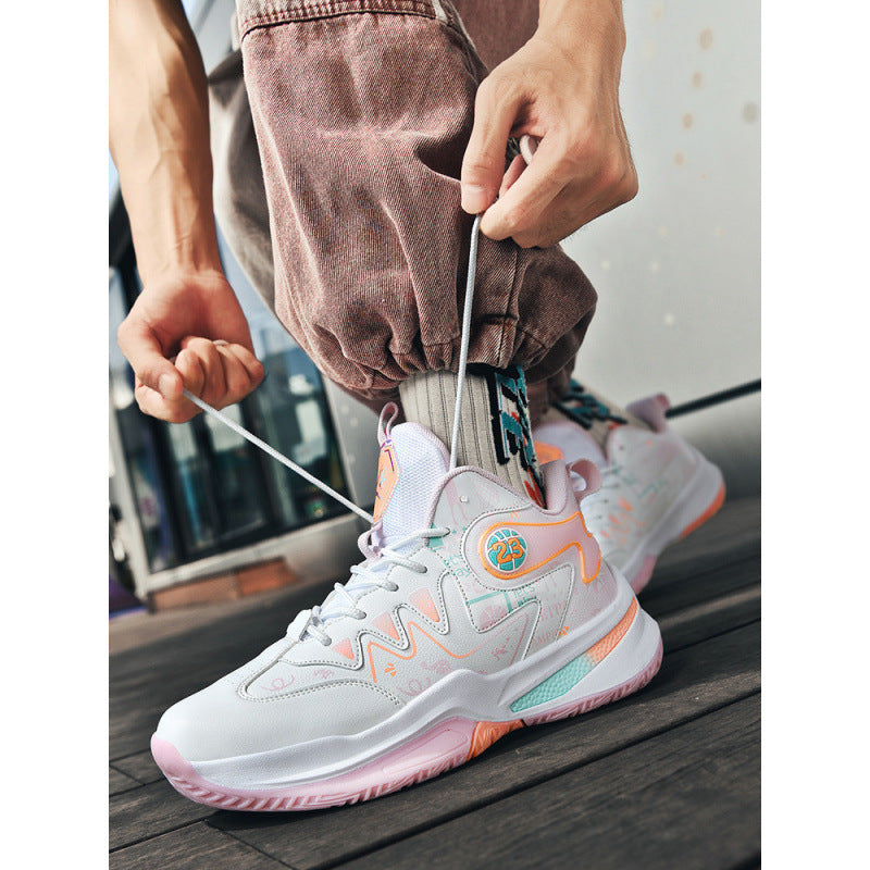 Damen Sportliche High-Top Basketball-Sneaker mit atmungsaktiver Mesh-Oberfläche und dämpfendem Fußbett