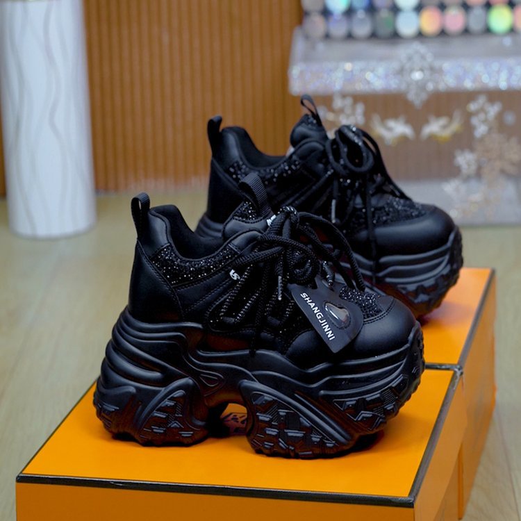 Damen Komfortable Chunky Sneakers mit modischen Glitzerdetails R&B