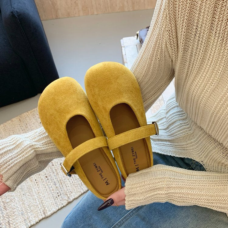 Damen weiche Mokassins mit verstellbarem Riemen und bequemer Innensohle R&B