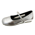Damen Ballerinas mit modischem Riemen und glitzernder Oberfläche R&B