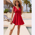 Damen Freizeitkleid mit schmalem Taillenbund und Rüschendetails R&B