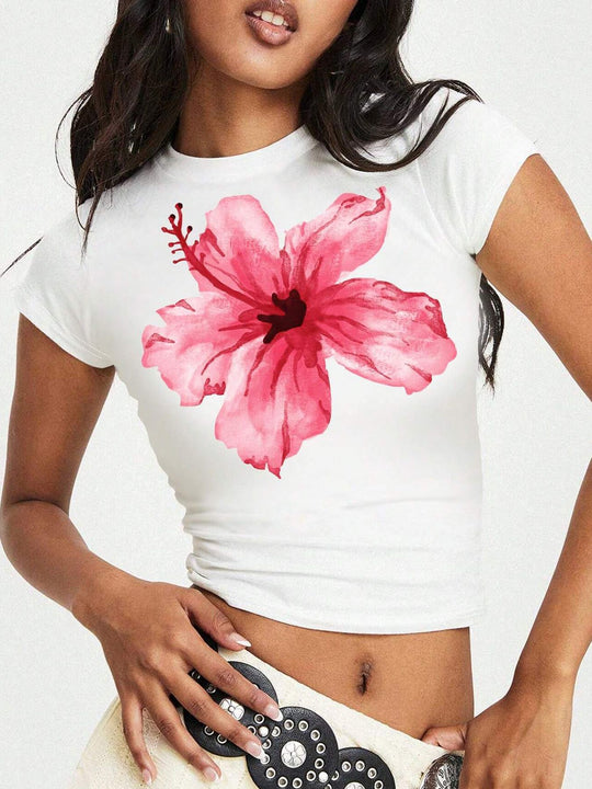 Damen Crop-Top mit auffälligem Schriftzug R&B