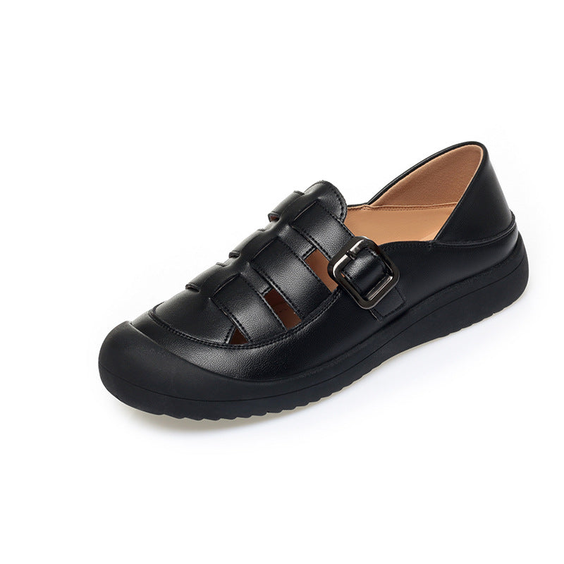 Damen Komfortable Lederschuhe mit modischem Schnallen-Detail R&B