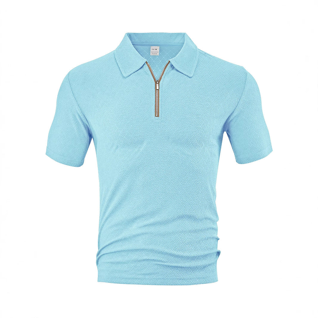 Herren Polo-Shirt mit elegantem Reißverschluss und strukturiertem Design R&B