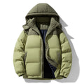 Damen warme Steppjacke mit abnehmbarer Kapuze und hochgeschlossenem Kragen R&B