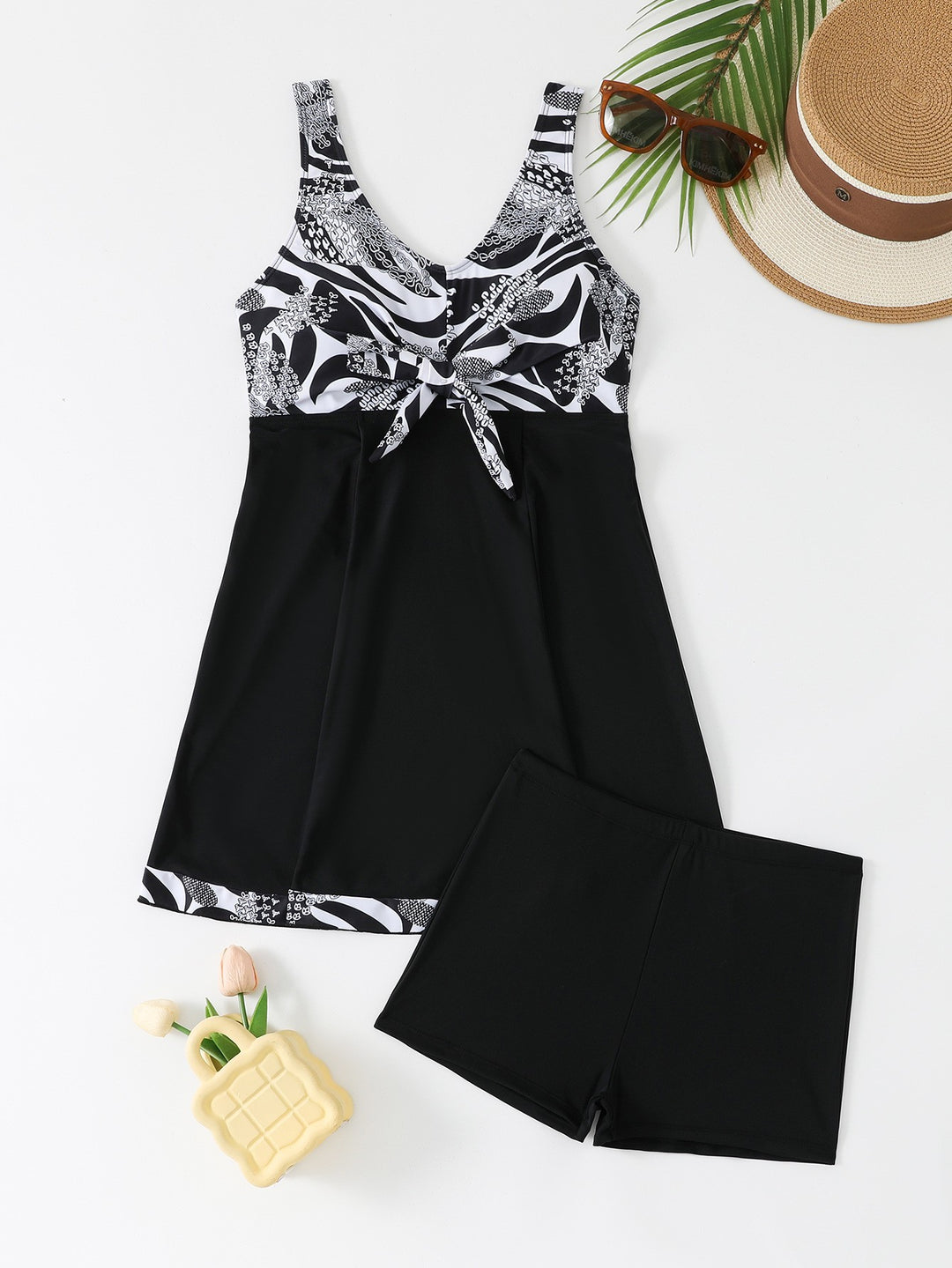 Damen Sportlicher Tankini mit floralen Akzenten R&B