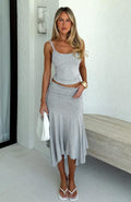 Damen Jersey Oberteil mit Maxi Rock Set R&B