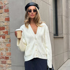 Damen Modischer Strickjacke mit weitem Schnitt R&B