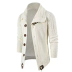 Herren Strickjacke mit Schalkragen und Holzknöpfen R&B