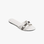 Damen modische Pantoletten mit elegantem Kettendetail R&B