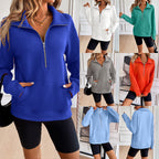 Damen Sweatshirt mit hohem Kragen und Reißverschluss