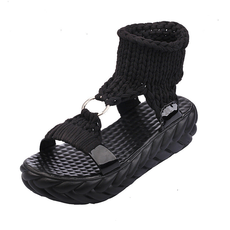 Damen Wedge-Sandalen mit innovativem Riemendesign und komfortabler Sohle R&B