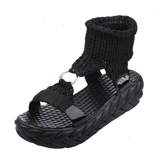 Damen Wedge-Sandalen mit innovativem Riemendesign und komfortabler Sohle R&B