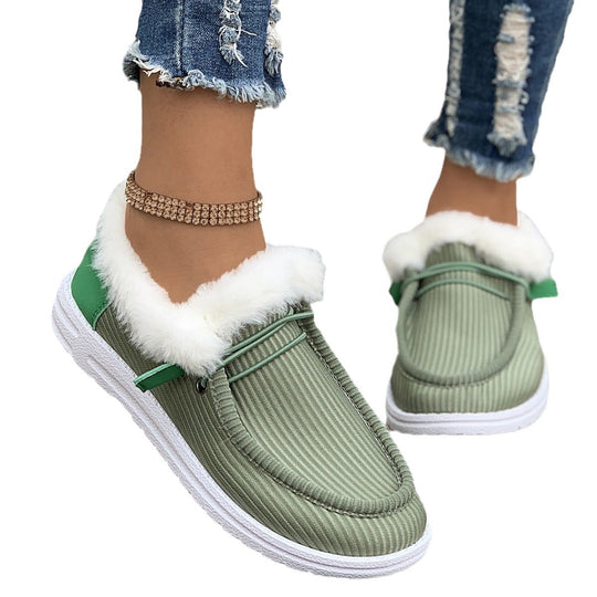 Damen Flauschige Slip-On Hausschuhe mit weichem Innenfutter R&B