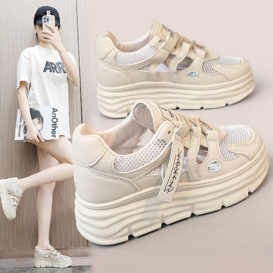 Damen atmungsaktive Plateau Sneakers mit ergonomischem Design und robustem Obermaterial R&B