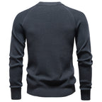 Herren nan mitteldicker Struktur-Strickpullover mit Raglanärmeln und Rippenbündchen R&B