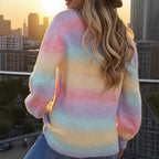 Damen modischer Pullover mit sanften Farbverlauf und relaxed Fit R&B