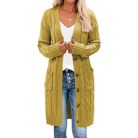 Damen Strickjacke mit Kabelmuster und Taschen R&B