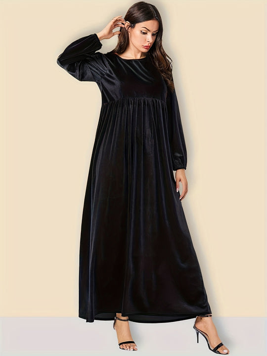 Damen Elegantes Maxikleid aus samtigem Stoff mit weitem Schnitt R&B