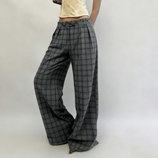 Damen Karohose mit weitem Schnitt und durchdachten Details R&B