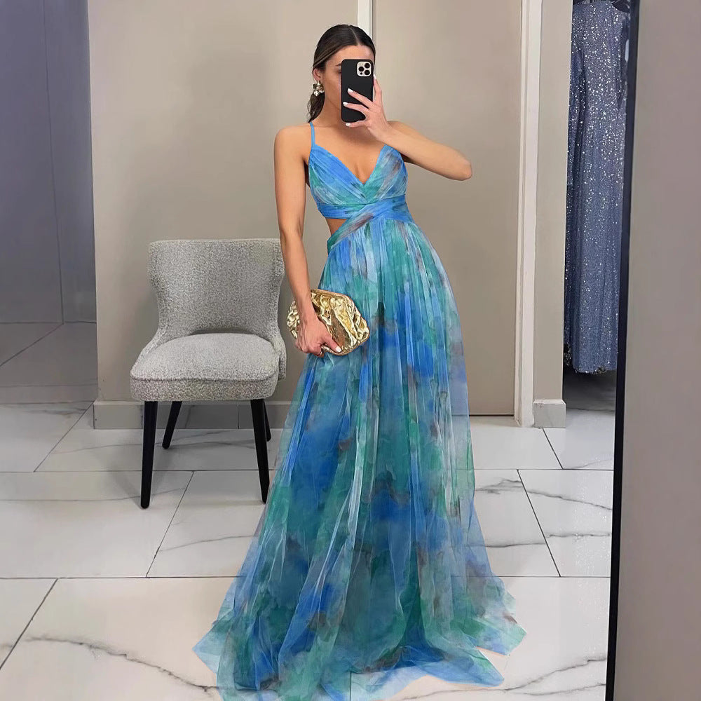 Damen Elegantes und florales Abendkleid mit schmeichelndem Schnitt R&B