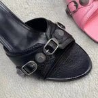 Damen Elegante Slides mit dekorativem Kettendetail R&B