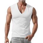Herren nan figurbetontes ärmelloses V-Ausschnitt Muskelshirt R&B