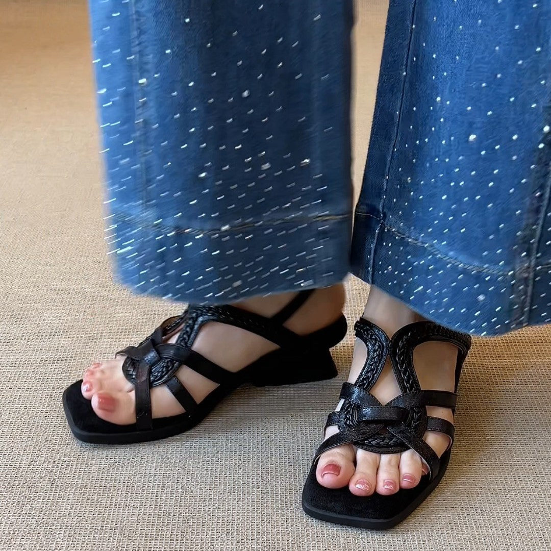 Damen Komfortable Slingback-Sandalen mit geflochtenem Riemendesign R&B