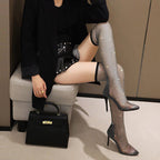 Damen Glitzernde Stiefeletten mit schmalem Absatz und elegantem Netzdesign R&B