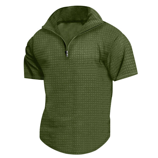 Herren konvertible Kurzarmjacke mit Reißverschluss und strukturiertem Design R&B