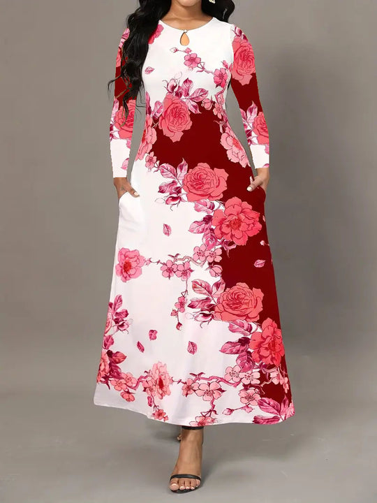 Damen Maxikleid mit floralen Mustern R&B