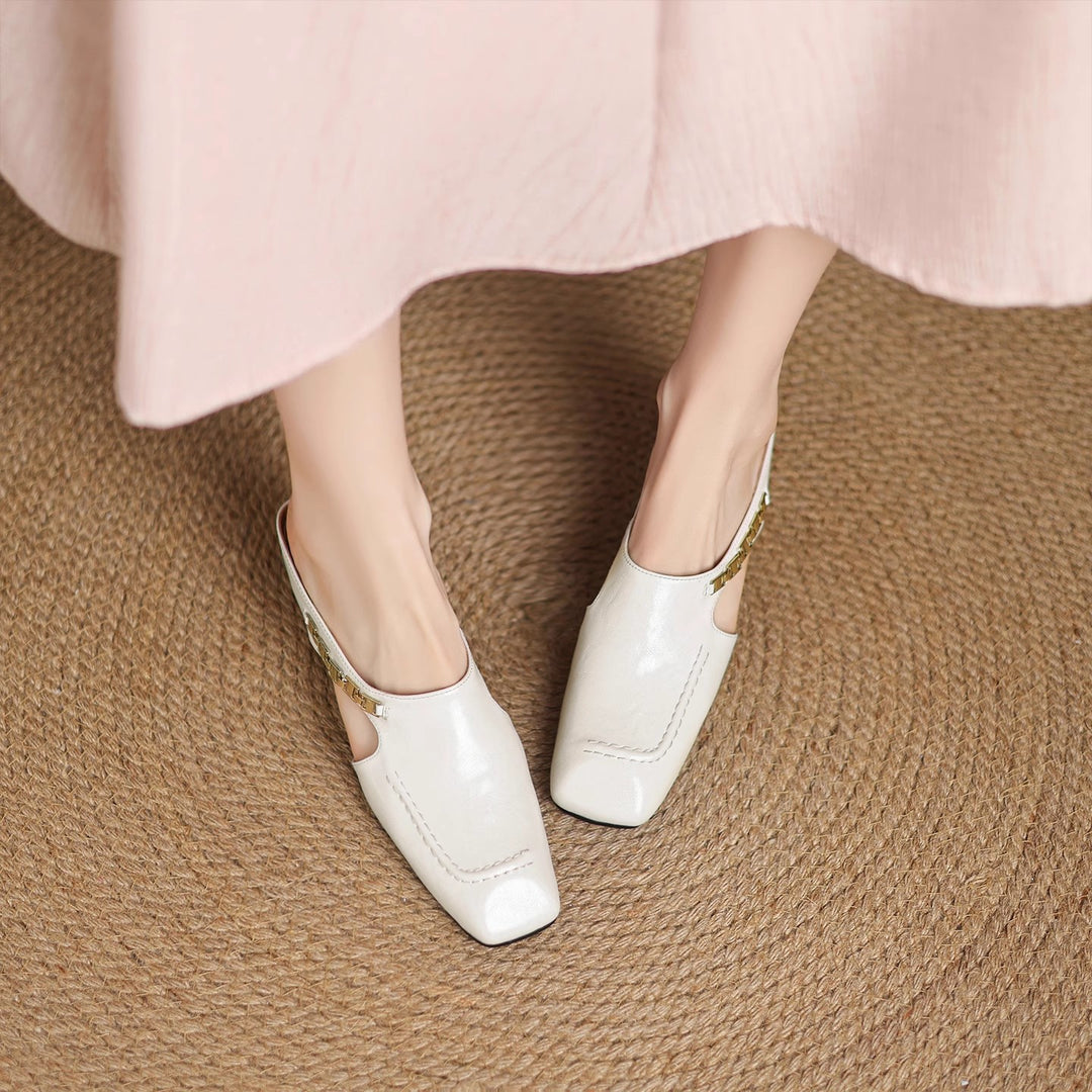 Damen Komfortable Mules mit elegantem Blickfang R&B
