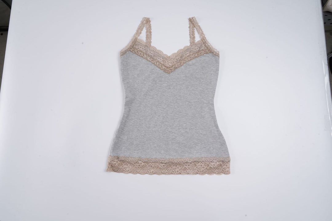 Damen Spaghetti-Trägertop mit feiner Spitze und komfortabler Passform R&B