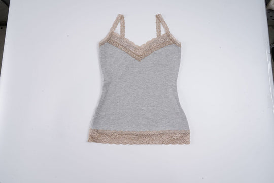 Damen Spaghetti-Trägertop mit feiner Spitze und komfortabler Passform R&B