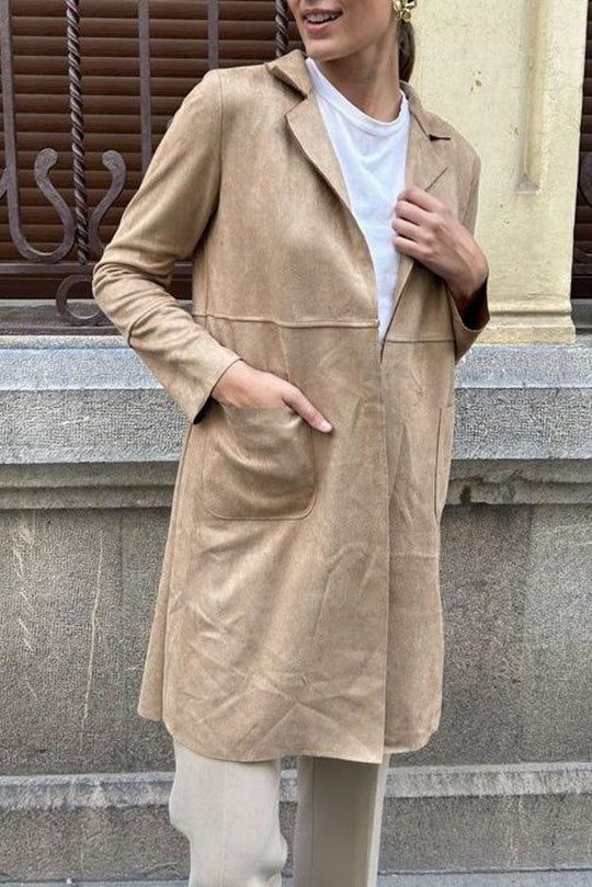 R&B | Langer Wildleder Trenchcoat