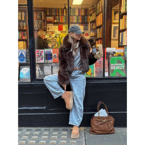 Damen modische und warm gefütterte Sneaker-Stiefel R&B