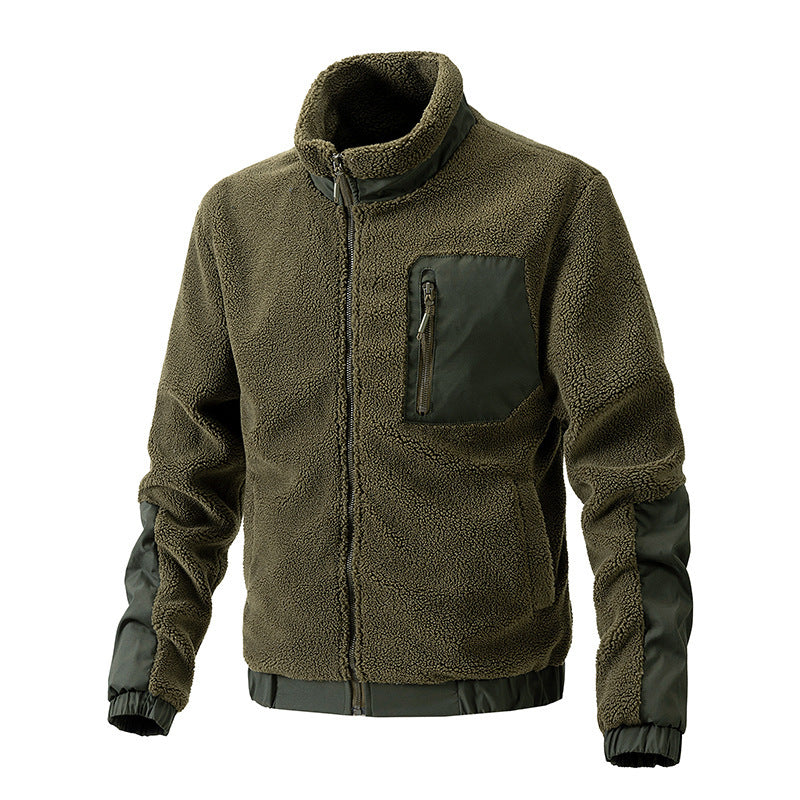 Herren Fleecejacke mit hochgeschlossenem Kragen und seitlichen Reißverschlusstaschen R&B