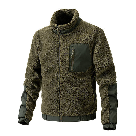 Herren Fleecejacke mit hochgeschlossenem Kragen und seitlichen Reißverschlusstaschen R&B
