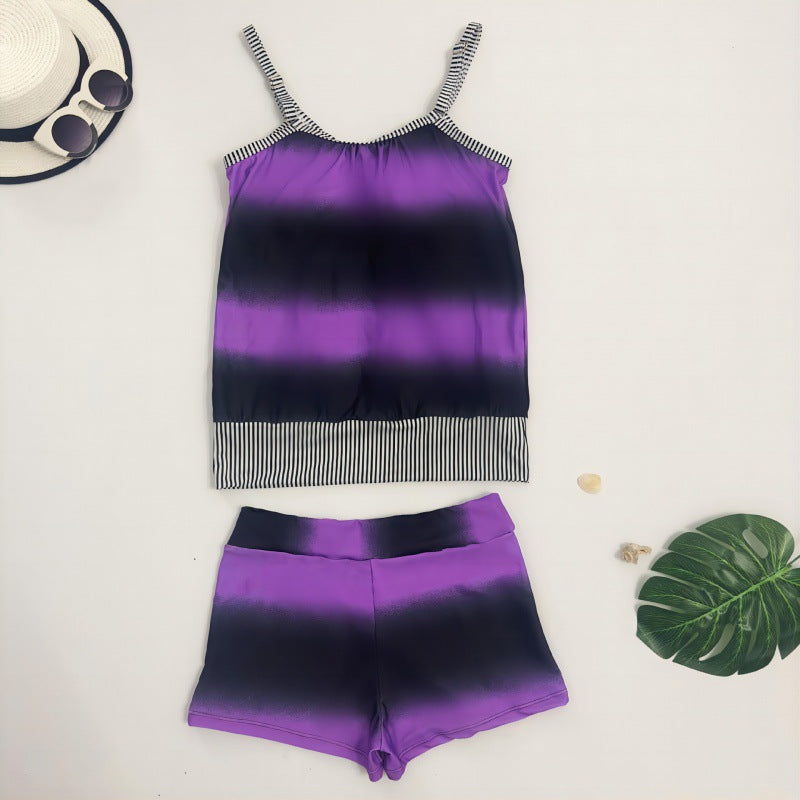 Damen Bikinioberteil mit lässigem Schnitt und kurzen Hosen R&B