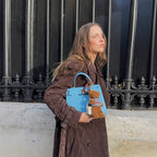 Damen Langer Trenchcoat aus weichem Wildlederimitat mit modischen Details R&B