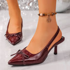Damen Slingback-Pumps mit elegantem Schleifenakzent und komfortablem Absatz R&B
