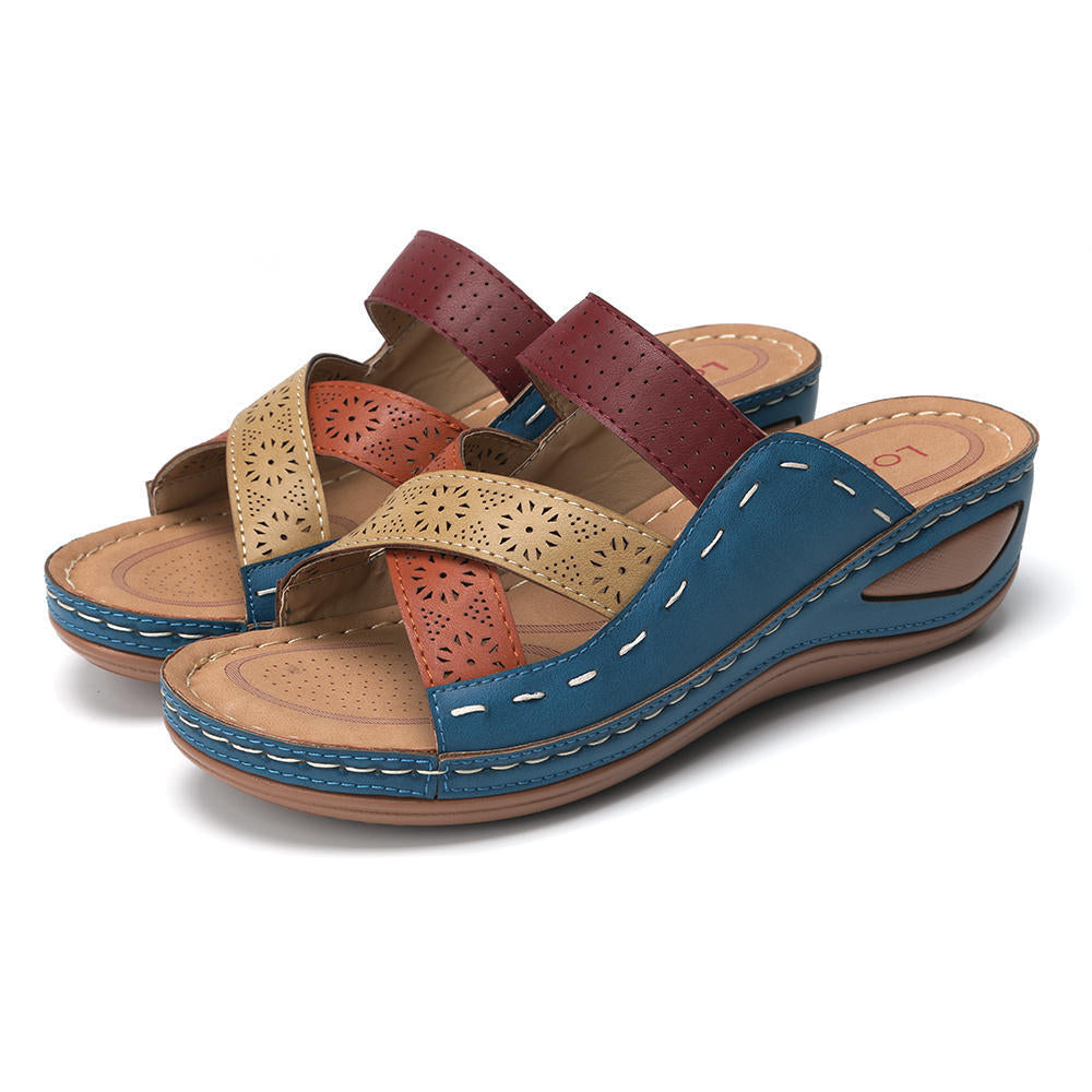 Damen Komfortable Wedge-Sandaletten mit modischem Schnitt und anatomischem Fußbett R&B