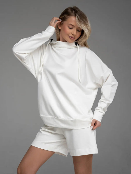 Damen lässiges Oversized Hoodie und Shorts Set R&B