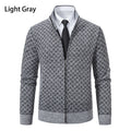 Herren Strickjacke mit modernem Zipper und grafischem Design